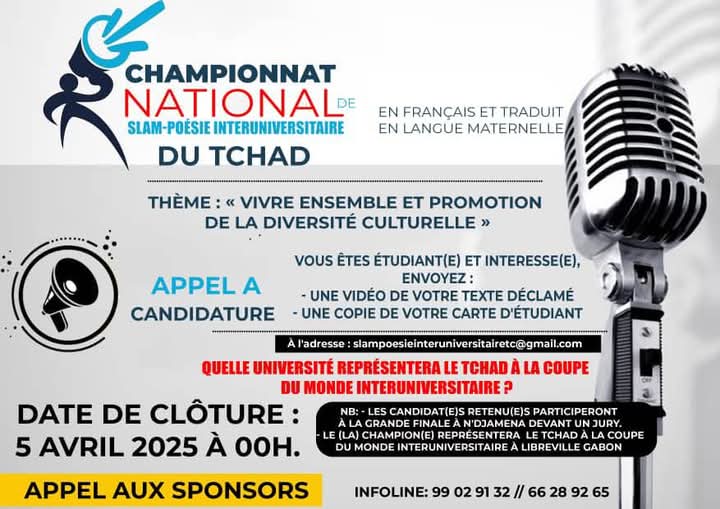 Tchad : Lancement du Championnat National de Slam-Poésie Interuniversitaire